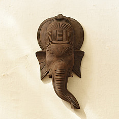 Handmade Wooden Hanging Mask - Ganesh
