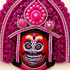 Mukhauta . मुखौटा : Handmade Wall Hanging Paper Mache Mask - Ravan