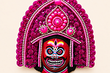 Mukhauta . मुखौटा : Handmade Wall Hanging Paper Mache Mask - Ravan