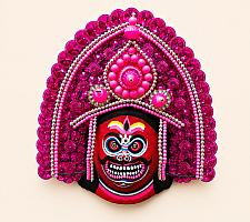 Mukhauta . मुखौटा : Handmade Wall Hanging Paper Mache Mask - Ravan