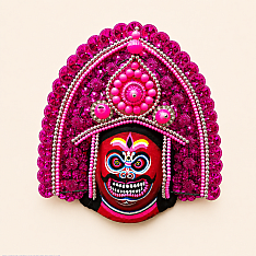 Mukhauta . मुखौटा : Handmade Wall Hanging Paper Mache Mask - Ravan
