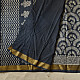 Shop Block Printed Cotton Saree - Dark Blue