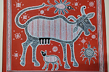 Mandana Art - Painting  ~ Cow ( 11 x 14 inch)