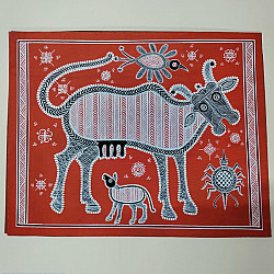 Mandana Art - Painting  ~ Cow ( 11 x 14 inch)