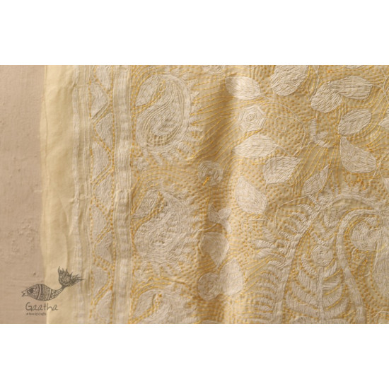 पुष्पारम ✽ Kantha Tussar Silk Dupatta ✽ C