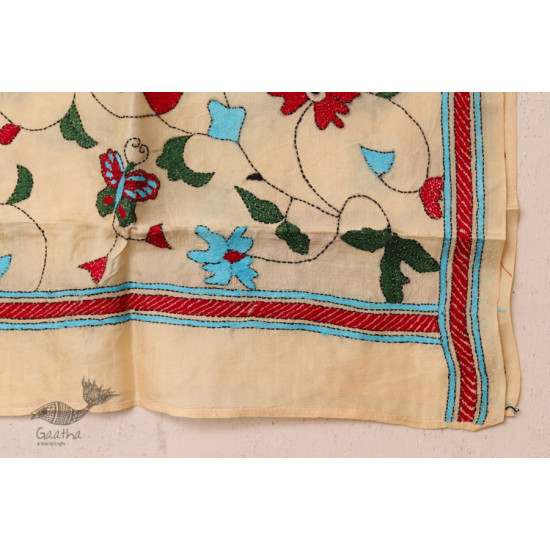 पुष्पारम ✽ Kantha Silk Stole ✽ L