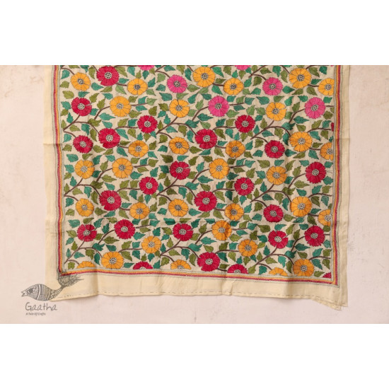 पुष्पारम ✽ Kantha Tussar Silk Dupatta ✽ A