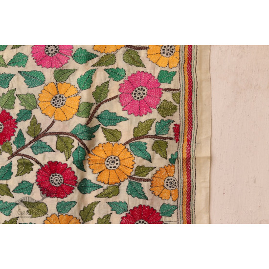 पुष्पारम ✽ Kantha Tussar Silk Dupatta ✽ A