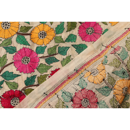 पुष्पारम ✽ Kantha Tussar Silk Dupatta ✽ A