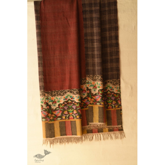 shop Kashmiri handwoven Pure Pashmina Kani Reversible Shawl