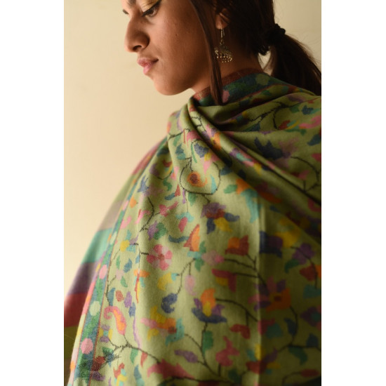 shop Kashmiri handwoven Pure Pashmina Kani Shawl