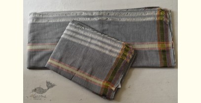 Damodar . दामोदर  ✹ Handloom Cotton + Matka Silk Grey Dhoti & Khes 