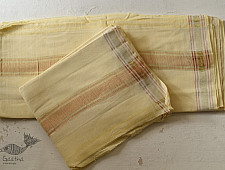 Damodar . दामोदर  ✹ Handloom Cotton Fine Cotton with Zari Border