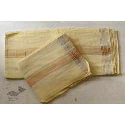 Damodar . दामोदर  ✹ Handloom Cotton + Matka Silk Dhoti & Khes with Zari Border