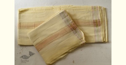 Damodar . दामोदर  ✹ Handloom Cotton + Matka Silk Dhoti & Khes with Zari Border