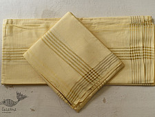 Damodar . दामोदर  ✹ Handloom Cotton + Matka Silk Dhoti With Khes with Zari Border