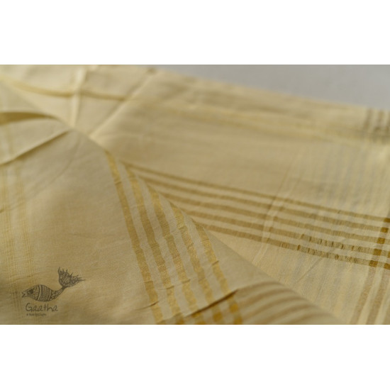 Handloom Cotton + Matka Silk Dhoti With Khes with Zari Border