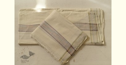 Damodar . दामोदर  ✹ Handloom Matka Silk + Cotton Dhoti With Khes with Zari Border