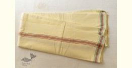Damodar . दामोदर  ✹ Handwoven Pure Cotton Dhoti & Khes With Brown Border