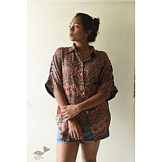 Itr . इत्र | Ajrakh Modal Silk Half Sleeve Shirt
