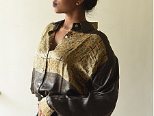 Itr . इत्र | Ajrakh Modal Silk Brown Shirt