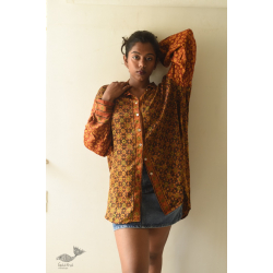 Itr . इत्र | Hand Block Prints ~ Ajrakh Modal Silk Shirt