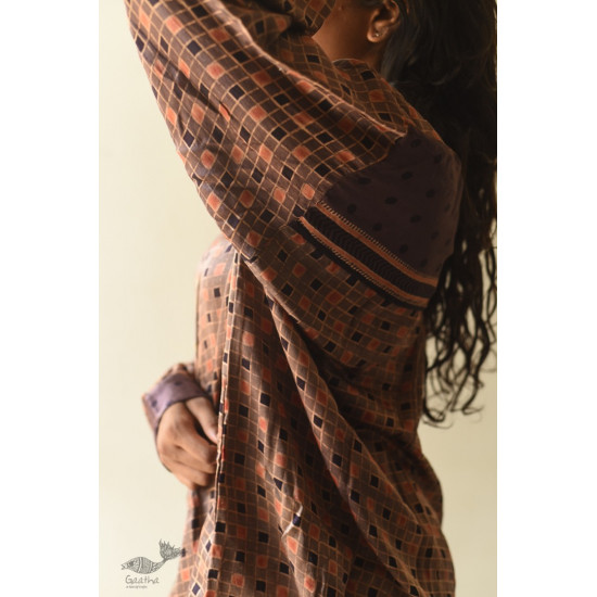 buy Ajrakh Modal Silk - Checks Loose Shirt