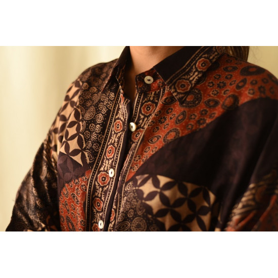 buy Ajrakh Modal Silk - Free Size Shirt