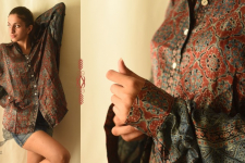 Itr . इत्र | Ajrakh Block Print ~ Modal Silk Unisex Shirt