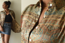 Itr . इत्र | Ajrakh Block Printed Modal Silk Shirt