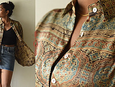 Itr . इत्र | Ajrakh Block Printed Modal Silk Shirt