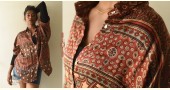 buy Ajrakh Block Printed Modal Silk Shirt - Half Sleeve