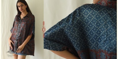 Itr . इत्र | Ajrakh Block Printed Modal Silk Unisex Shirt