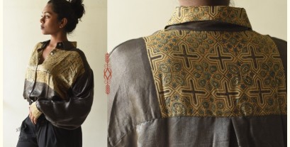 Itr . इत्र | Ajrakh Modal Silk Brown Shirt
