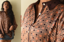 Itr . इत्र | Ajrakh Modal Silk - Checks Loose Shirt