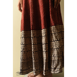 Flowers in a River | Jawariya Block Printed A-Line Long Skirt