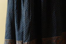 Flowers in a River | Ajrakh Prints with Natural Dye - Indigo Long Skirt / Ghagra