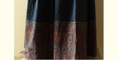 Flowers in a River | Ajrakh Prints with Natural Dye - Indigo Long Skirt / Ghagra