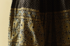 Flowers in a River | Ajrakh Prints with Natural Dye - Carbon Black Long Skirt