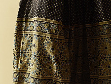 Flowers in a River | Ajrakh Prints with Natural Dye - Carbon Black Long Skirt