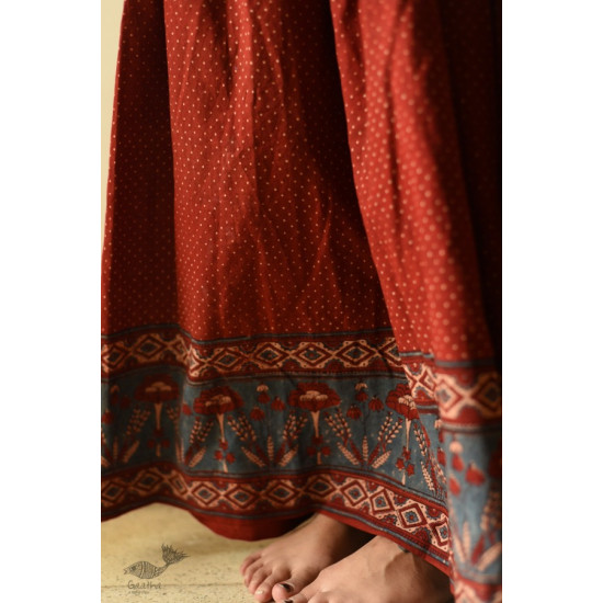 shop Ajrakh Prints Long Skirt / Ghagra With Natural Dyed