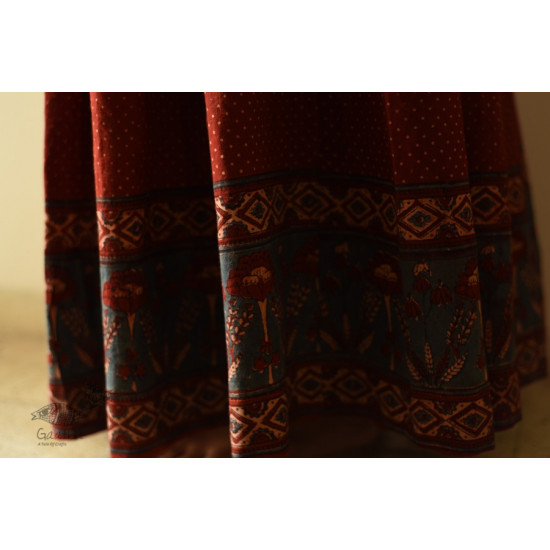 shop Ajrakh Prints Long Skirt / Ghagra With Natural Dyed