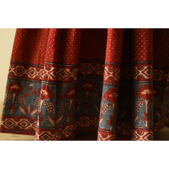 shop Ajrakh Prints Long Skirt / Ghagra With Natural Dyed