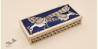 Wooden box ☀ Peacock (Blue) 103