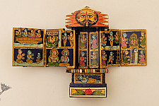 Kathanik . कथनिक ☀ A Wooden Shrine (Blue - 20 cm) ~ 118