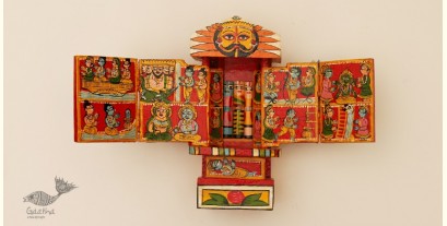 Kathanik . कथनिक ☀ Kaavad ~ A Wooden Shrine (Red - 20 cm) ~ 119