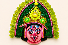 Mukhauta . मुखौटा : Handmade Hanging Chhau Mask - Paper Mache - Ganesha