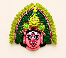 Mukhauta . मुखौटा : Handmade Hanging Chhau Mask - Paper Mache - Ganesha