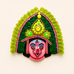 Mukhauta . मुखौटा : Handmade Hanging Chhau Mask - Paper Mache - Ganesha