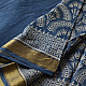 Shop Block Printed Cotton Blue Saree